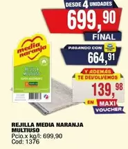 Media Naranja - REJILLA MEDIA NARANJA MULTIUSO