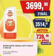 Off - REPELENTE CREMA OFF FAMILY