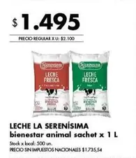 La Serenísima - bienestar animal sachet x 1 L