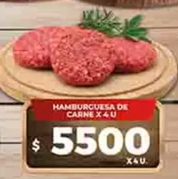 HAMBURGUESA DE CARNE X 4U