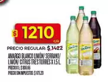 Amargo - AMARGO BLANCO LIMON/SERRANO/ LIMÓN/CITRUS TRES TORRES