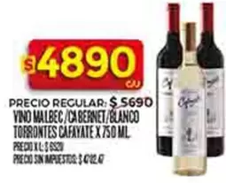 Cafayate - VINO MALBEC/CABERNET/BLANCO TORRONTES