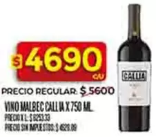 Callia - VINO MALBEC CALLIA X 750 ML