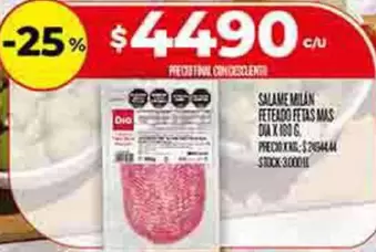 Dia - SALAME MILAN FETEADO FETAS MAS