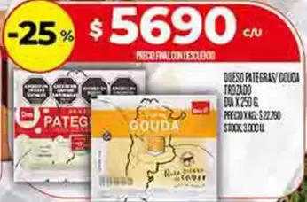 Dia - QUESO PATEGRAS/ GOUDA TROZADO