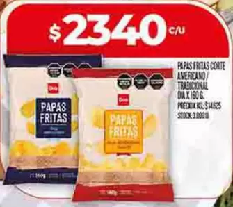 PAPAS FRIZAS CORTE AMERICANO/ TRADICIONAL