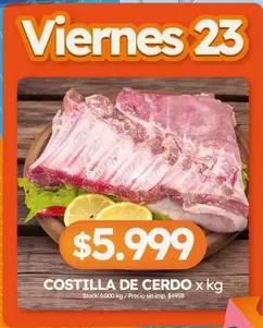 X$ - COSTILLA DE CERDO