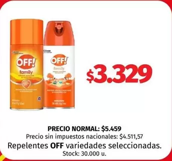 Off - Repelentes variedades seleccionadas