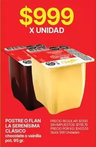 La Serenísima - POSTRE O FLAN CLÁSICO