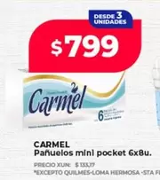 Carmel - Pañuelos mini pocket 6x8u.