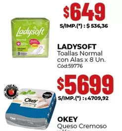 Ladysoft - Toallas Normal con Alas x 8 Un.