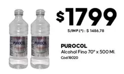 Purocol - Alcohol Fino 70° x 500 MI. Cod:18020