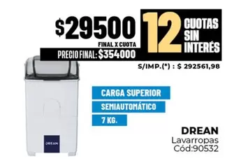 Drean - Lavarropas Cód:90532