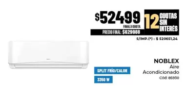 Noblex - Aire Acondicionado cod 85930