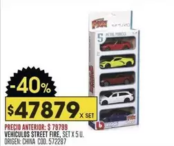 X$ - VEHICULOS STREET FIRE, SET X 5 U.