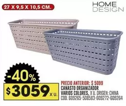 X$ - CANASTO ORGANIZADOR