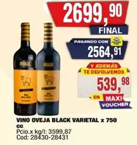 X$ - OVEJA BLACK VARIETAL x 750