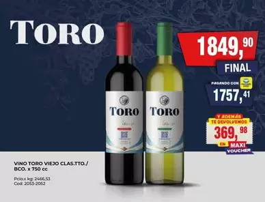 Toro - VIEJO CLAS.TTO/ BCO