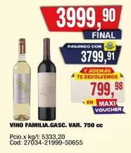 VINO FAMILIA.GASC. VAR. 750 cc