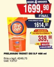 Trenet - PRELAVADO OXI D.P 400 ml