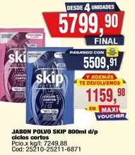 Skip - JABON POLVO ciclos cortos