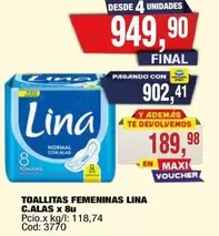 Lina - TOALLITAS FEMENINAS