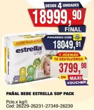Estrella - PAÑAL BEBE SUP PACK