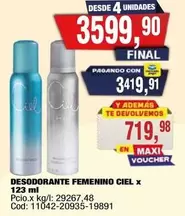 Ciel - DESODORANTE FEMENINO CIEL x