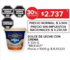 Milkaut - DULCE DE LECHE CON CREMA
