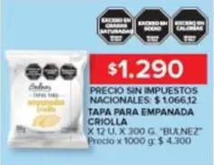 X$ - TAPA PARA EMPANADA CRIOLLA