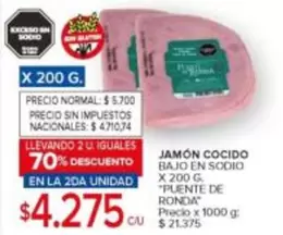 X$ - JAMÓN COCIDO BAJO EN SODIO