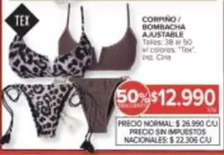 CORPIÑO/BOMBACHA AJUSTABLE