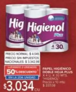 Higienol - PAPEL HIGIENICO DOBLE HOJA PLUS