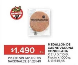 X$ - MEDALLÓN DE CARNE VACUNA CONGELADA