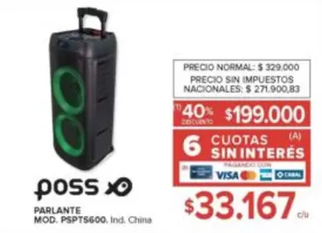 Poss - PARLANTE PSPTS600