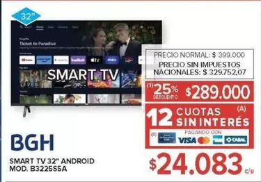 BGH - SMART TV 32" ANDROID