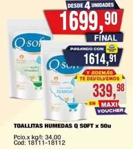 X$ - TOALLITAS HUMEDAS x 50u