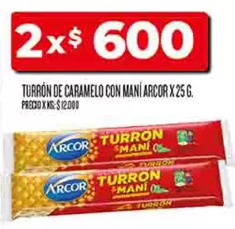 Arcor - TURRÓN DE CARAMELO CON MANÍ X 25 G.