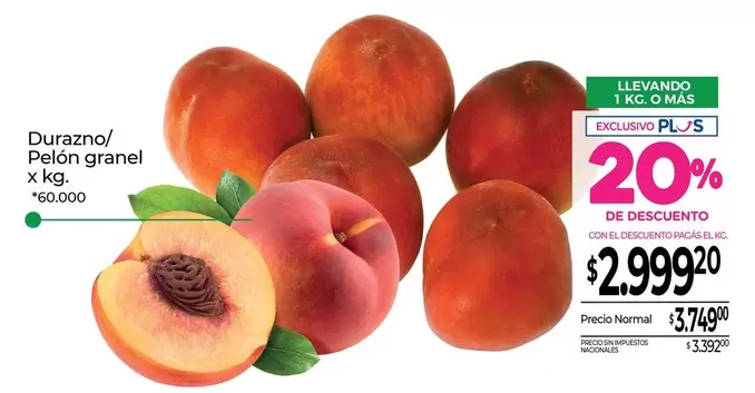 X$ - Durazno/ Pelón granel