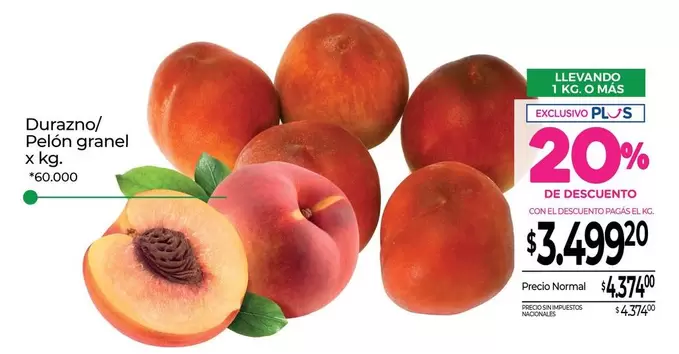 X$ - Durazno/ Pelón granel