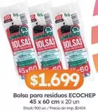 X$ - Bolsa para residuos