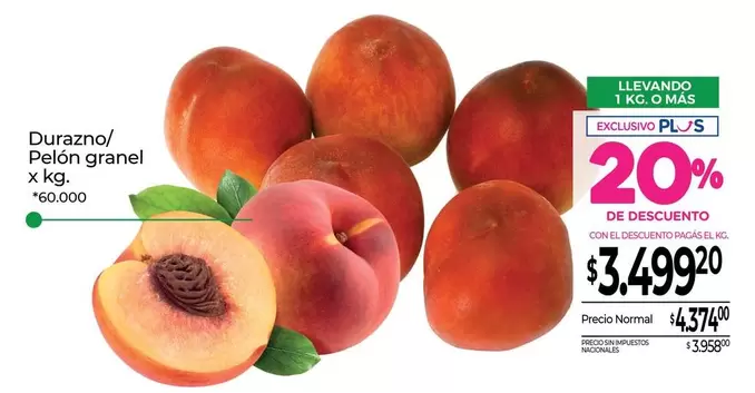 X$ - Durazno/ Pelón granel