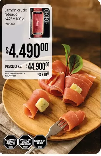 42 - Jamón crudo feteado