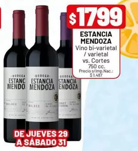 Estancia Mendoza - Vino bi-varietal / varietal vs. Cortes