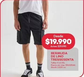 BERMUDA DE LINO TRESSESENTA