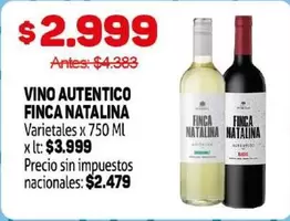 Finca Natalina - VINO AUTENTICO FINCA NATALINA