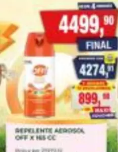 Off - REPELENTE AEROSOL X 165 CC