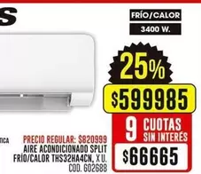 AIRE ACONDICIONADO SPLIT FRÍO/CALOR THS32HA4CN, XU