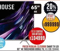 Coto - SMART TV LED 65" 4K TH6524US6G GOOGLE TV