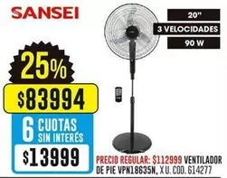 Sansei - VENTILADOR DE PIE VPN18635N